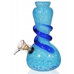 Blue Vase Bottle Bong Smoking Glass Tobacco Hookah Honeycomb Recycle