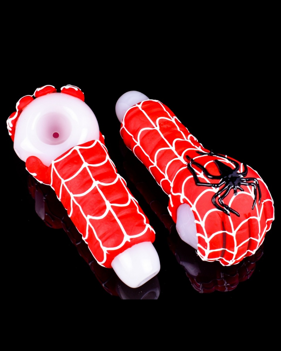 The Webbing - 5" Spiderman Glass Hand Pipe -SmokeDay