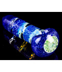 The Wormhole - 5” Golden Blue Fritt Glass Pipe