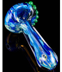 Blue Lotus Golden Fumed Glass Hand Pipe