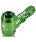 Atomic Glass - Metal Encased Hitter Hand Pipe - Green