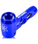 Atomic Glass - Metal Encased Hitter Hand Pipe - Blue