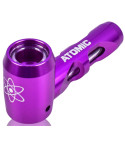 Atomic Glass - Metal Encased Hitter Hand Pipe - Purple