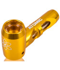 Atomic Glass - Metal Encased Hitter Hand Pipe - Gold
