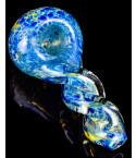 Blue Lagoon - 3.5” Golden Fumed Fritted Glass Pipe
