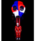 Gas Mask Pipe Bong - Includes Acrylic Water Pipe - Full Set - Red/Blue