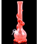 Blushing Blossom - 12" Flower Vase Wire Wrapped Round Base Bong - Water Melon