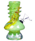 6" Mushroom Base Twist Grip Glass Water Pipe Mini Bong - Red Only!!