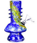6" Mushroom Base Twist Grip Glass Water Pipe Mini Bong - Blue