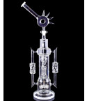 20" Spiky chamber of Smoke With Showerhead and Tree Perc - White