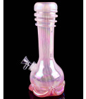 Iridescent Beauty - 8" Designed Bottom Wrap Bong - Pink Sky