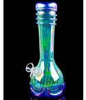 Iridescent Beauty - 8" Designed Bottom Wrap Bong -  Sea Green