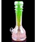 Iridescent Beauty - 8" Designed Bottom Wrap Bong - Green