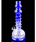 Eclipse Tower Wire Wrapped Round Base Bong - Blue