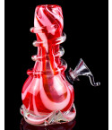 Twisted Round Base Mini Bong - Red