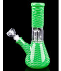 8" Matrix Percolator Bong With Down Stem And Bowl - Lime Green