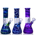 Deep Crackle Designed Percolator Beaker Bong