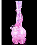 The Fabulous - 12" Dual Frit Wire Wrap Vase Bong - Pastel Pink