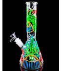 420 Neon Eye Glow in the Dark Beaker Bong - CRAZY GLOW!