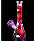 Pinky Hearts Glow In The Dark Beaker Bong