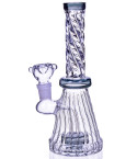 Mortal Smoke - 8" Spiral Design Matrix Perc Beaker Bong - Ash Black