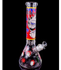 14" Scary Rick & Morty Beaker Bong Glow In The Dark - Red