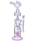 Chamber's of Smoke - Lookah® - 17" Alien 5-Arm Tree Perc Bong- Milky Pink