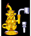 Vortex Veil - Atomic Glass - Faberge Helix Recycler Bong/Dab Rig