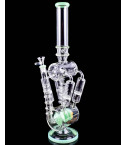 The Tetra - High Point Glass - 18" Barrel Perc And Quad Honeycomb Bong - Milk Green