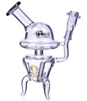 Among Us - 9" Lookah® UFO Dab Rig Smoking Glass Water Pipe Bong - Black Ice