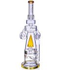The Great - Lookah® - 18" Double Donut Recycler w/ Sprinkler Perc Bong - Amber