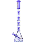 King's Chalice - Atomic Glass - 22" Quad 6-Arm Tree Perc Big Beaker Bong - Milk Purple