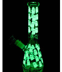 Glow in the Dark Ghost Decal Beaker Bong