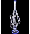 Clover Glass 18" Quad Honeycomb Perc w/ Tree Perc Bong  - Cobalt Blue