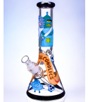 Space Alcoholics - 12.5” Glow In The Dark Bong with Rick and Bender 3D Artwork
