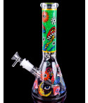 Psychedelic Shroomscape - Glow In The Dark Beaker Bong - Green