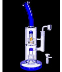 The Azure by Atomic Glass 13" Double Matrix Perc Bong/Dab Rig
