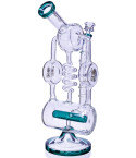 The Maze - Lookah® - 13" Spiral Coil Perc Recycler Bong - Teal