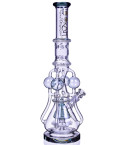 The Amazonian Trophy - LOOKAH PLATINUM SERIES - 19" SMOKING BONG WITH 4 CIRCULAR CHAMBER RECYCLER AND SPRINKLER MUSHROOM PERC Clear Black