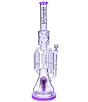 Strange Smoke - 20" Lookah® Running On 'Shrooms Glass Water Pipe Bong - Milk Purple
