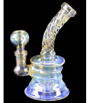 The Golden Hurricane Shower Head Bong with 14MM Dry Herb Bowl - Tilted