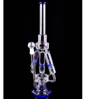 Tsunami Glass - 21" Sprinkler Perc Quad Honeycomb Bong - Blue