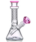 8" Chic Blossom Elegance Beaker Bong - Pink