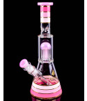 Atomic Glass - 12" Beaker Base Bong with 8-Arm Tree Perc Water Pipe - Pink