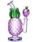 Lucky Charm - 8" Juicy Glass Pineapple Bong - Pink