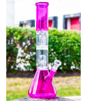 The Colorful - 12" Twin Dome Percolators Bong - Pink 