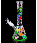 Colorful Evil Pumpkin Glow In The Dark Beaker Bong