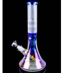 Stereo Night - 13" Chameleon Sandblasted Beaker Base Bong - Blue