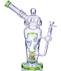 The Trophy - Lookah® Glass Dab Rig Swiss Percolator Water Pipe - Clear green