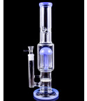Rocket Pod - 15" Straight Tree to Honeycomb Perc Bong - Milk Blue